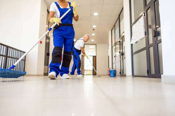 Women from Janitorial Services actively cleaning a living room, showcasing teamwork and attention to detail.